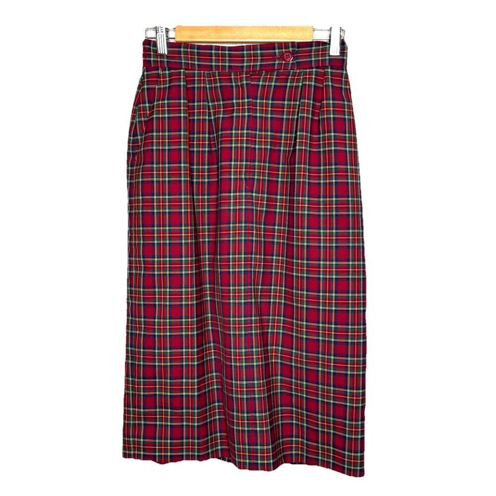 Pendleton Skirt sz 8 Red Plaid Wool Authentic Royal Stewart Tartan Midi Pencil